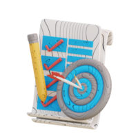 3d ilustração Nota alvo Lista png