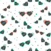 Seamless pattern with bright children's sunglasses on a white background. Great print for children's clothing, children's texture, summer bright print vector