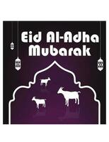 Islamic festival Eid Al Adha mubarak social media post vector