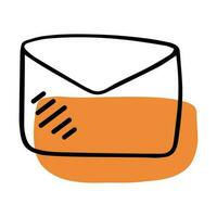 Doodle letter. Envelope. Back to school. Send a message. Communication vector