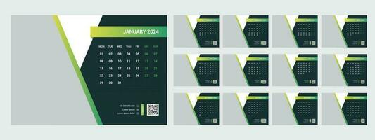 calendar, 2024, desk, template, design vector