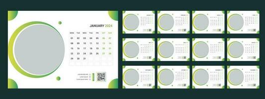 calendar, 2024, desk, template, design vector