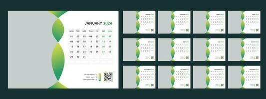 calendar, 2024, desk, template, design vector