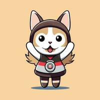 cat cartoon cute funny character vector illustration eps 10