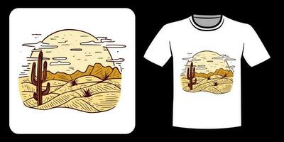 Desierto ilustración para camiseta diseño vector