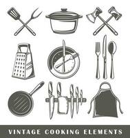 Set of elements of the cooking isolated on white background vector