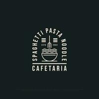 espaguetis pasta fideos tienda logo diseño inspiración, italiano pasta vector ilustración con contorno carrera