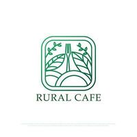 Traditional Restaurant logo design with line art style , a restaurant with a rural concept that provides traditional organic food and drinks  line art vector illustration