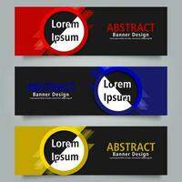 Set of Horizontal Abstract Banner Template vector