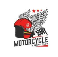 Motorcycle racing helmet vector vintage icon