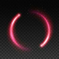 Pink sparkle circle of realistic star light effect vector