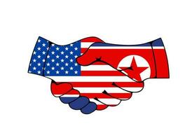Agreement with USA and North Korea vector concept