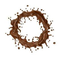 Chocolate milk round twister or swirl splash vector