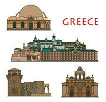 Greece, Greek churches, monasteries architecture vector