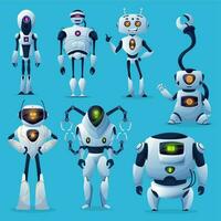 Robots, bots, artificial intelligence characters vector