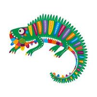 salvaje lagartija dibujos animados mexicano camaleón reptil, mascota vector