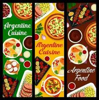 Argentine food restaurant meal vector banners