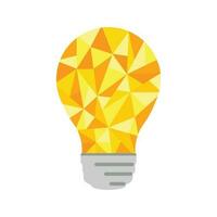 Creative brain Low poly lightbulb vector