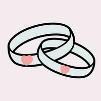 dos anillos de boda vector