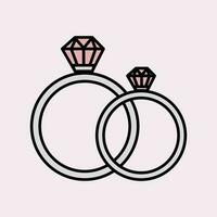 Silver wedding ring vector