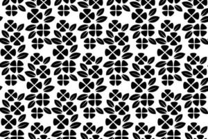 Abstract floral seamless pattern. Black and white stylized, decorative design. Endless repeating monochrome pattern with flat floral design elements. vector