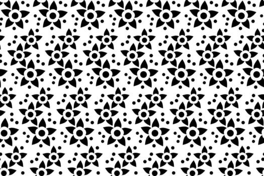 resumen floral sin costura modelo. negro y blanco estilizado, decorativo diseño. interminable repitiendo monocromo modelo con plano floral diseño elementos. vector