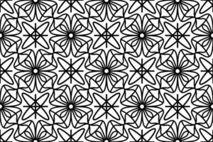 Abstract floral, lace, trim seamless pattern. Repeating pattern with floral elements and ornaments. Line art design, mandala pattern. vector
