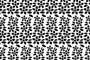 Abstract floral seamless pattern. Black and white stylized, decorative design. Endless repeating monochrome pattern with flat floral design elements. vector