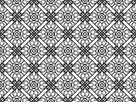 Abstract floral, lace, trim seamless pattern. Repeating pattern with floral elements and ornaments. Line art design, mandala pattern. vector