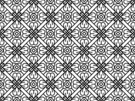 Abstract floral, lace, trim seamless pattern. Repeating pattern with floral elements and ornaments. Line art design, mandala pattern. vector