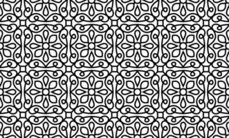 Abstract floral, lace, trim seamless pattern. Repeating pattern with floral elements and ornaments. Line art design, mandala pattern. vector