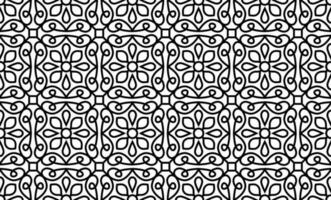 Abstract floral, lace, trim seamless pattern. Repeating pattern with floral elements and ornaments. Line art design, mandala pattern. vector