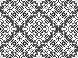 Abstract floral, lace, trim seamless pattern. Repeating pattern with floral elements and ornaments. Line art design, mandala pattern. vector