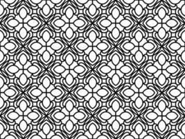 Abstract floral, lace, trim seamless pattern. Repeating pattern with floral elements and ornaments. Line art design, mandala pattern. vector