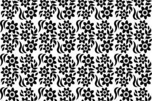 Abstract floral seamless pattern. Black and white stylized, decorative design. Endless repeating monochrome pattern with flat floral design elements. vector