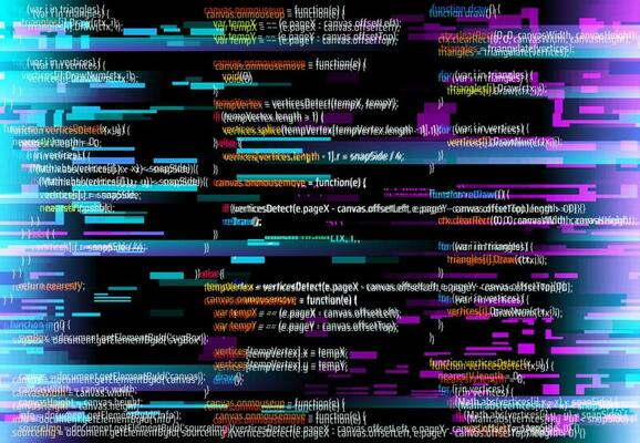 Abstract background with glitched program code