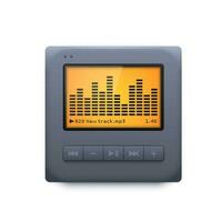 Sound music player interface icon, audio system vector