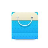 en línea compras icono con Tienda bolso paquete vector