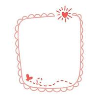 Hand Drawn Love Frame Decoration For Valentine's Day Design. Doodle style. Quote, commas, message, blank, template. Editable vector. vector