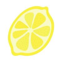 Fresh Lemon Illustration Isolated In White Background. Lemon Slice Cartoon Illustration. vector
