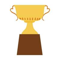 Championship winner trophy gold medal award illustration isolated on white background. Gold championship or competition winner trophy awards, number one, and cup in a concept of awarding prizes vector