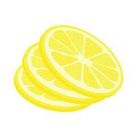 Fresh Lemon Illustration Isolated In White Background. Lemon Slice Cartoon Illustration. vector