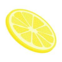 Fresco limón ilustración aislado en blanco antecedentes. limón rebanada dibujos animados ilustración. vector