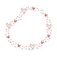 Hand Drawn Love Frame Decoration For Valentine's Day Design. Doodle style. Quote, commas, message, blank, template. Editable vector. vector