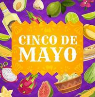 Cinco de Mayo vector poster mexican holiday border