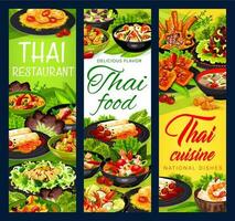 Thai cuisine vector Thailand meals banners set