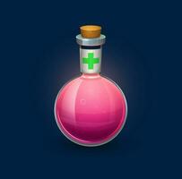 Witchcraft bubble potion bottle, recovery elixir vector