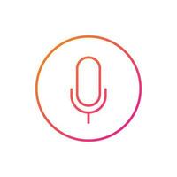 Smart speaker microphone button, voice assistant vector
