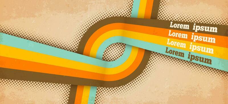Retro poster with color stripes, grungy texture