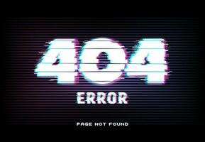 404 error, page not found in glitch effect style vector